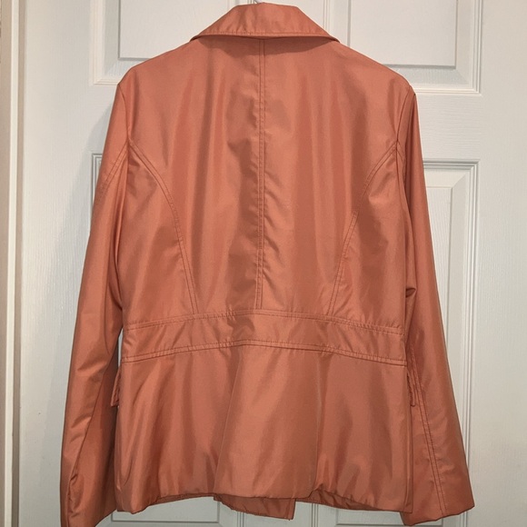 Calvin Klein Coral Double Breasted Lined Trench Rain Jacket Women Large Trench - Picture 5 of 8